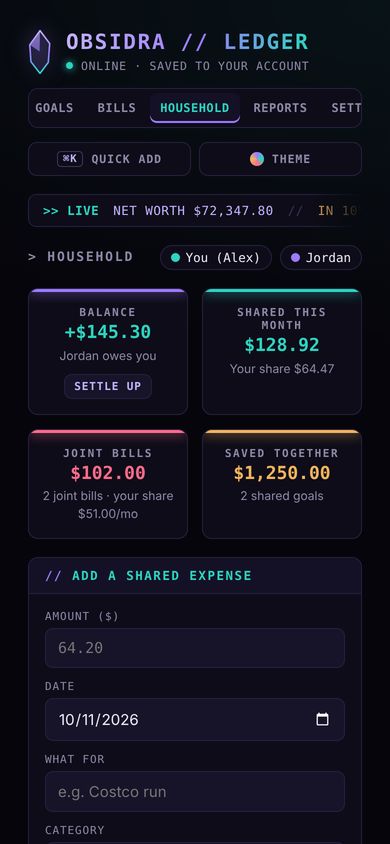 The shared Household screen on a phone